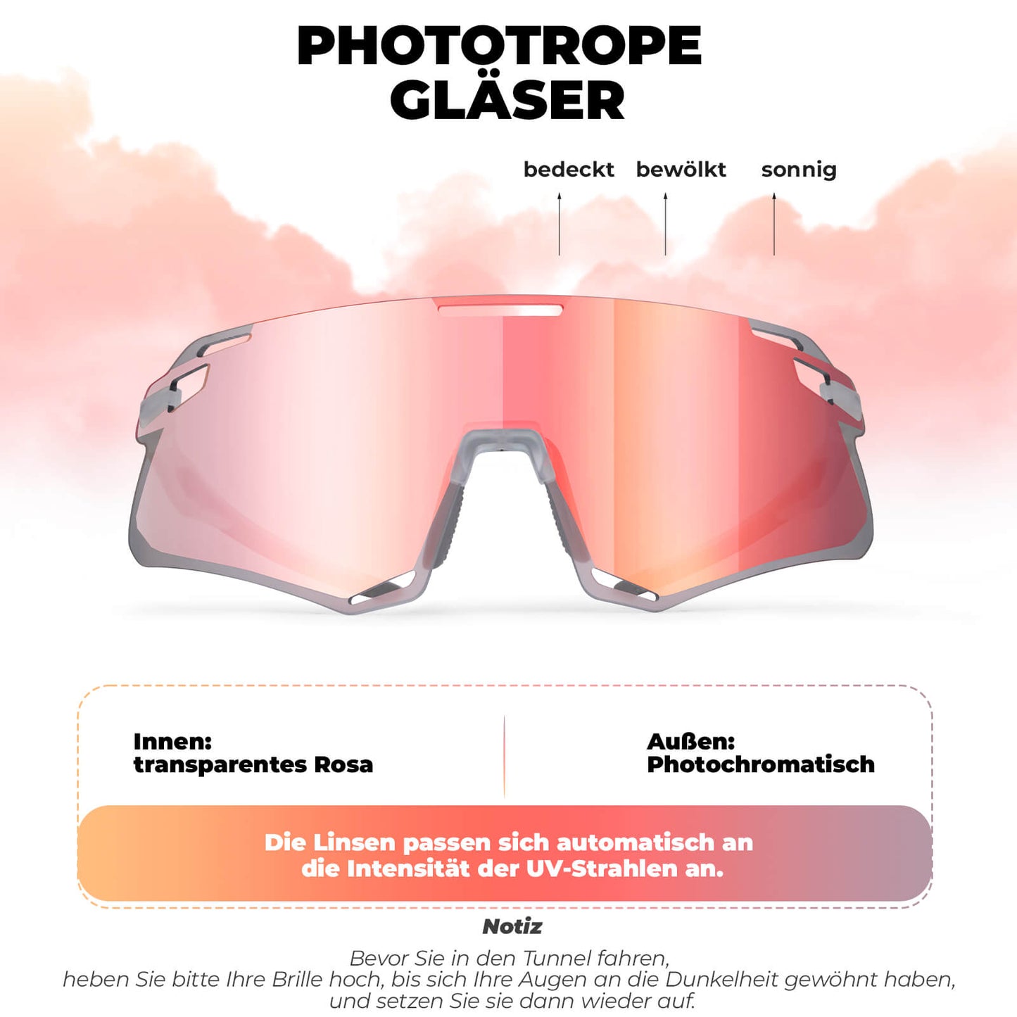 ROCKBROS Sonnenbrille Winddichte Fahrradbrille für Outdoor-Sportarten