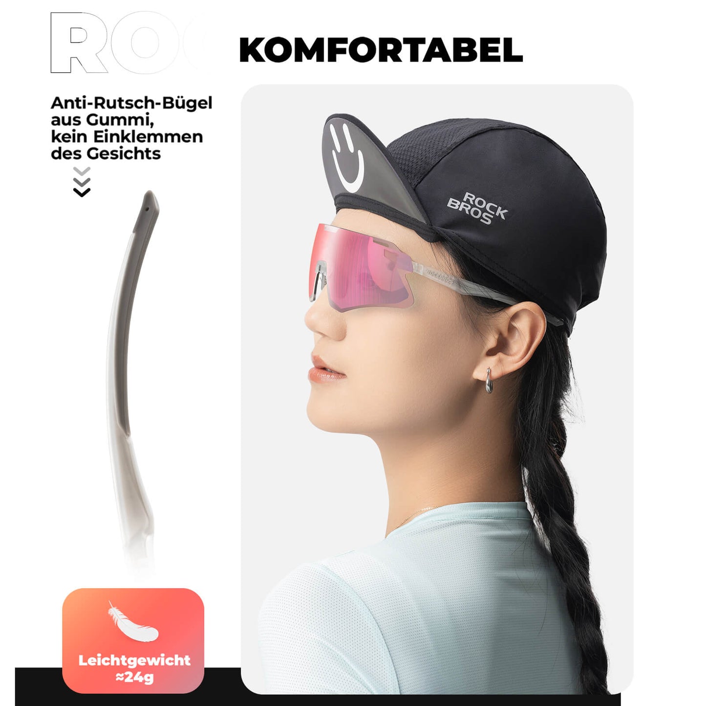 ROCKBROS Sonnenbrille Winddichte Fahrradbrille für Outdoor-Sportarten