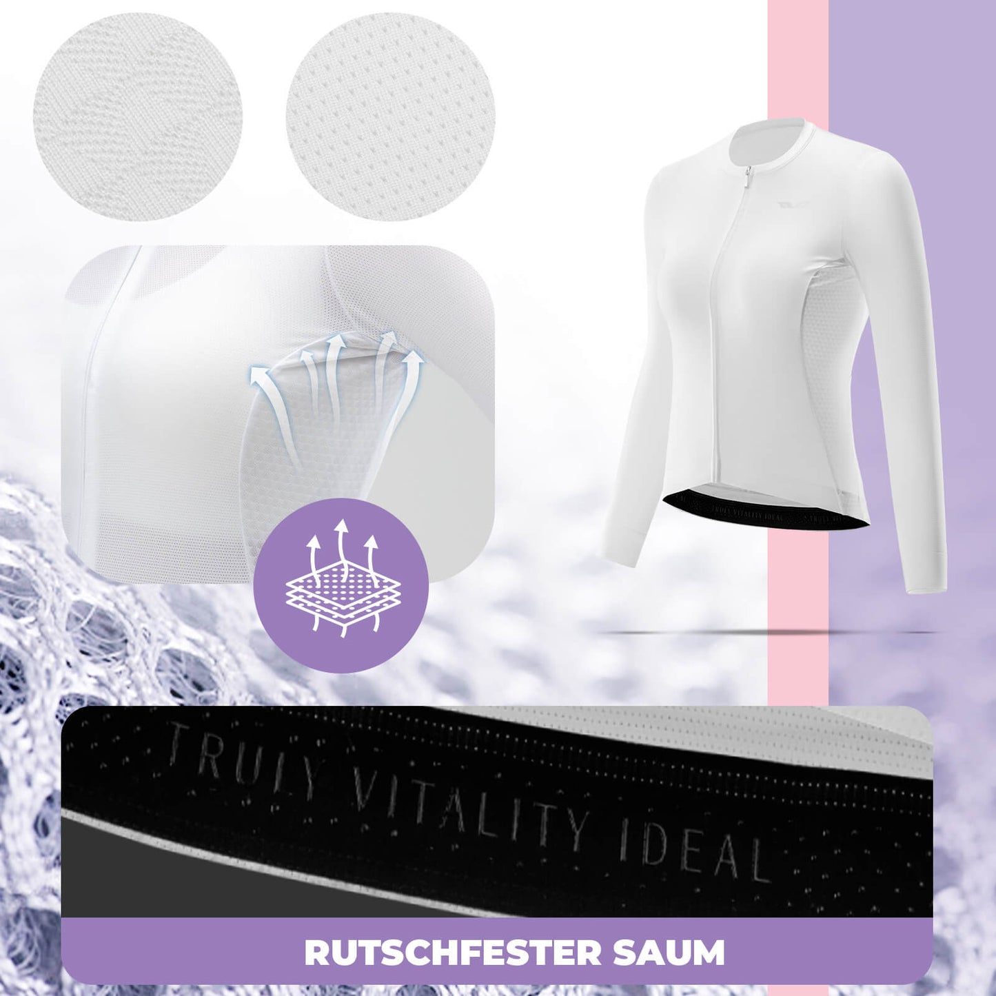 ROCKBROS TVI Damen Langarm-Radtrikot Fahrradbekleidung für MTB & Rennrad