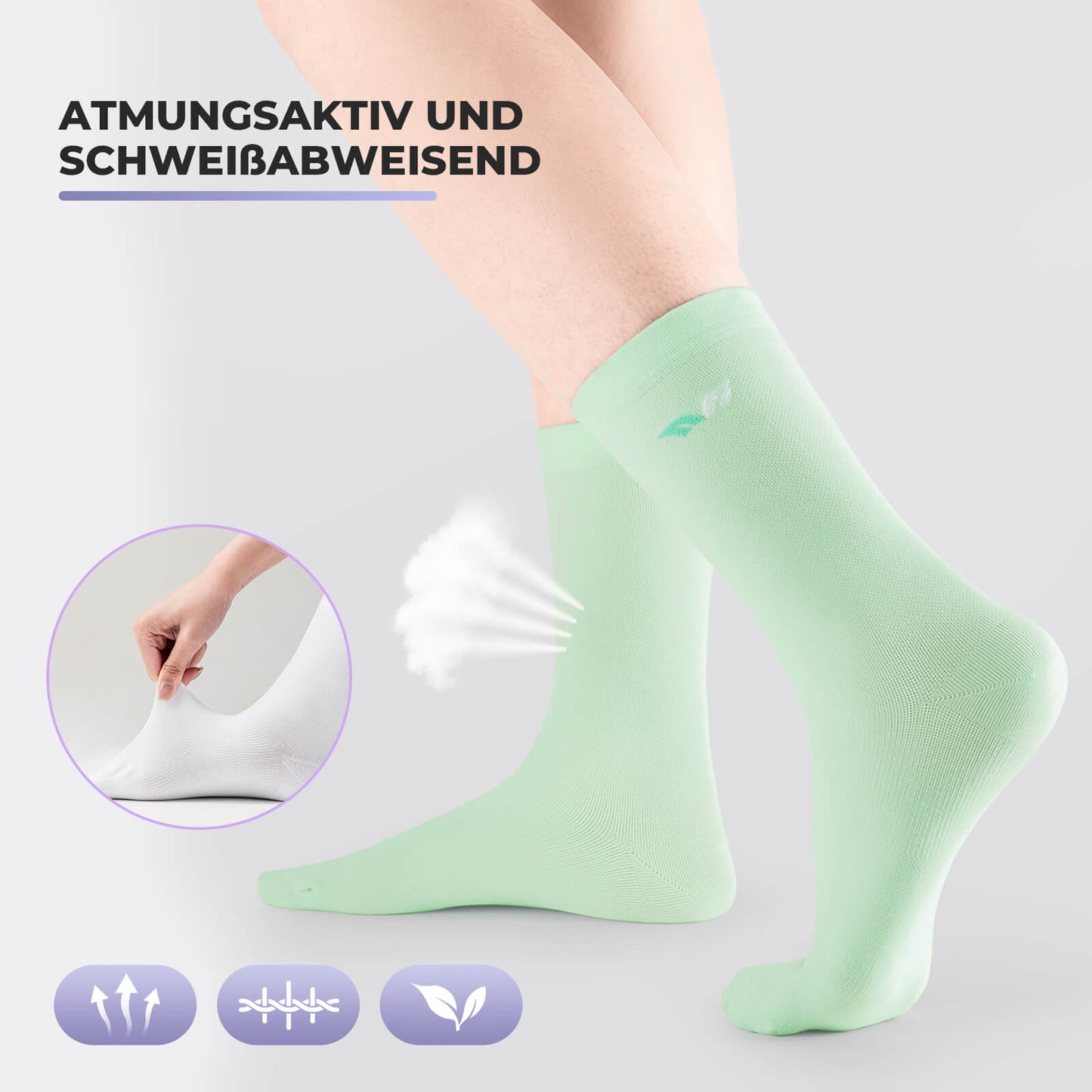 ROCKBROS TVI Damen Sportsocken Atmungsaktive Fahrradsocken Sommer