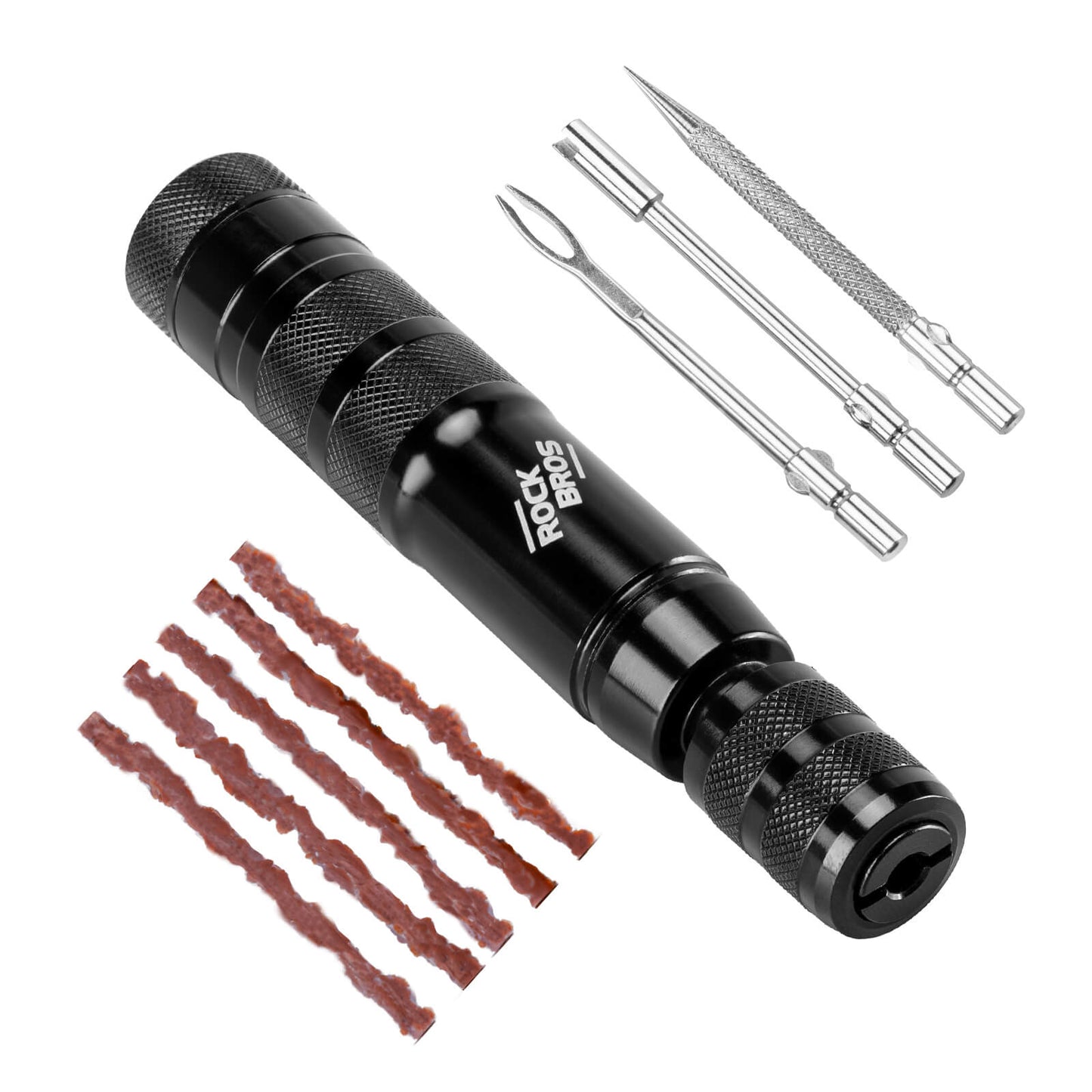 Tubeless Reifenpannenset mit Gummistopfen, Aluminiumgehäus, Griff