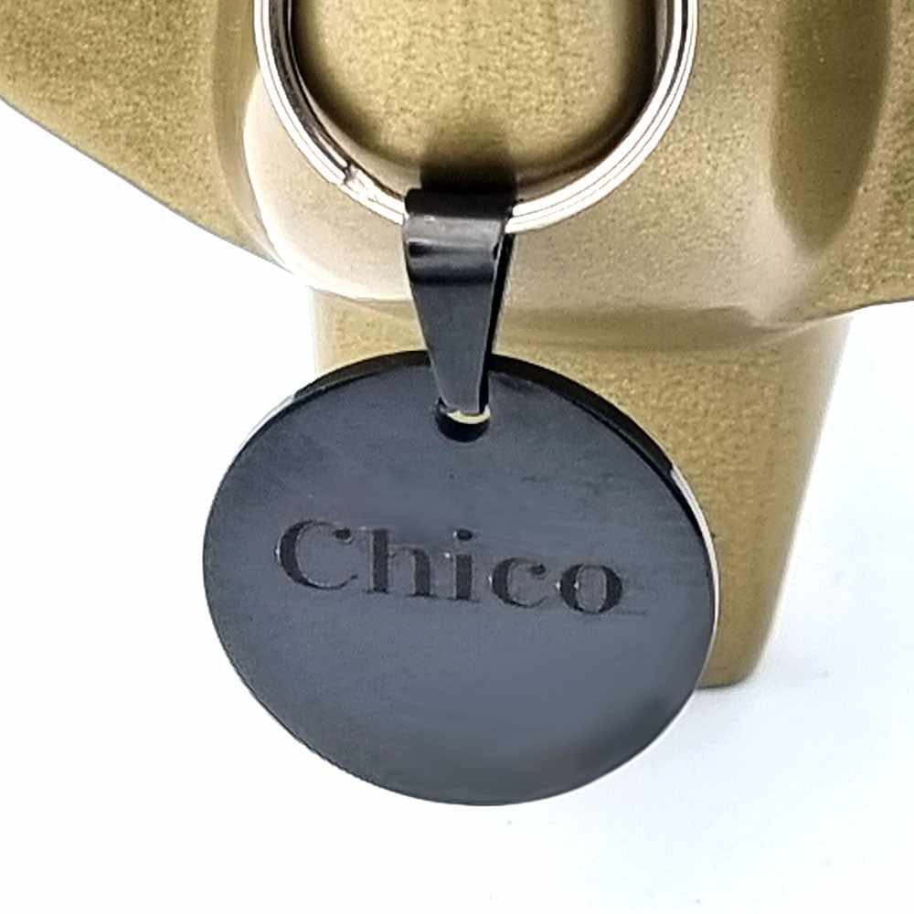 Hundemarke mit Gravur, Name und Telefon personalisiert, rund, 25mm or 30mm in verschiedenen Farben