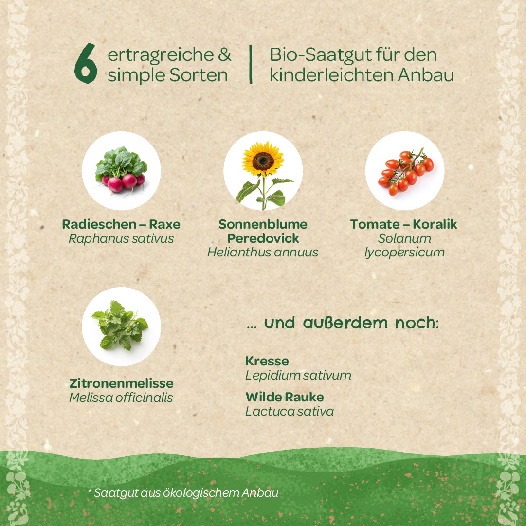 BIO-Saatgut-Set "Kinder-Garten"