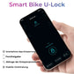 Schloss Fingerabdruck Wasserdicht IP6 Fahrrad Bügelschloss Bluetooth Schloss mit Schlüssel USB-Aufladung