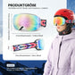 Skibrille Snowboard Brille für Brillenträger UV-Schutz Goggle Helmkompatible Anti-Fog Brille Sportbrille für Skifahren Erwachsener Kind Windschutz