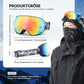 Skibrille Snowboard Brille für Brillenträger UV-Schutz Goggle Helmkompatible Anti-Fog Brille Sportbrille für Skifahren Erwachsener Kind Windschutz