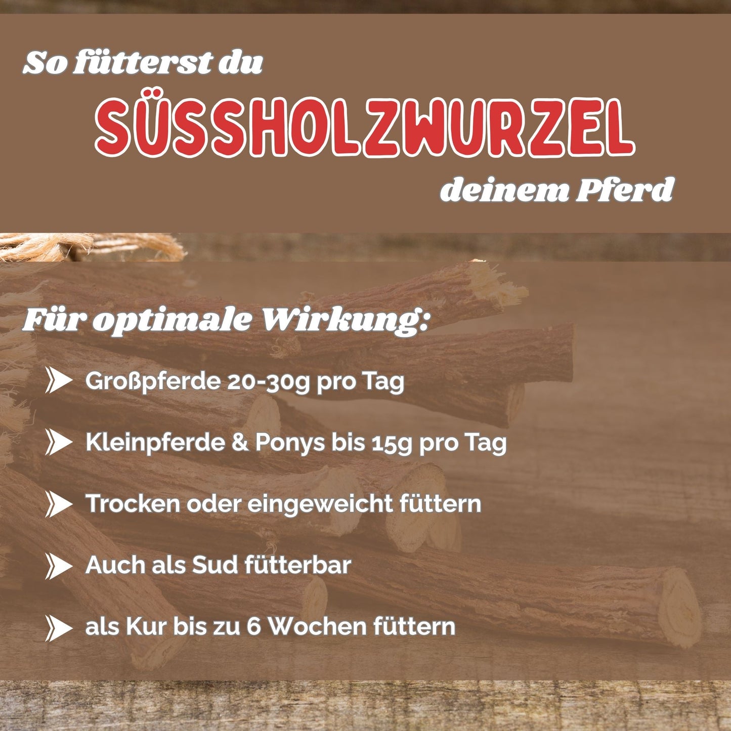 Süßholzwurzel Pferd - Hustenkräuter für Pferde - Magenkräuter Pferd