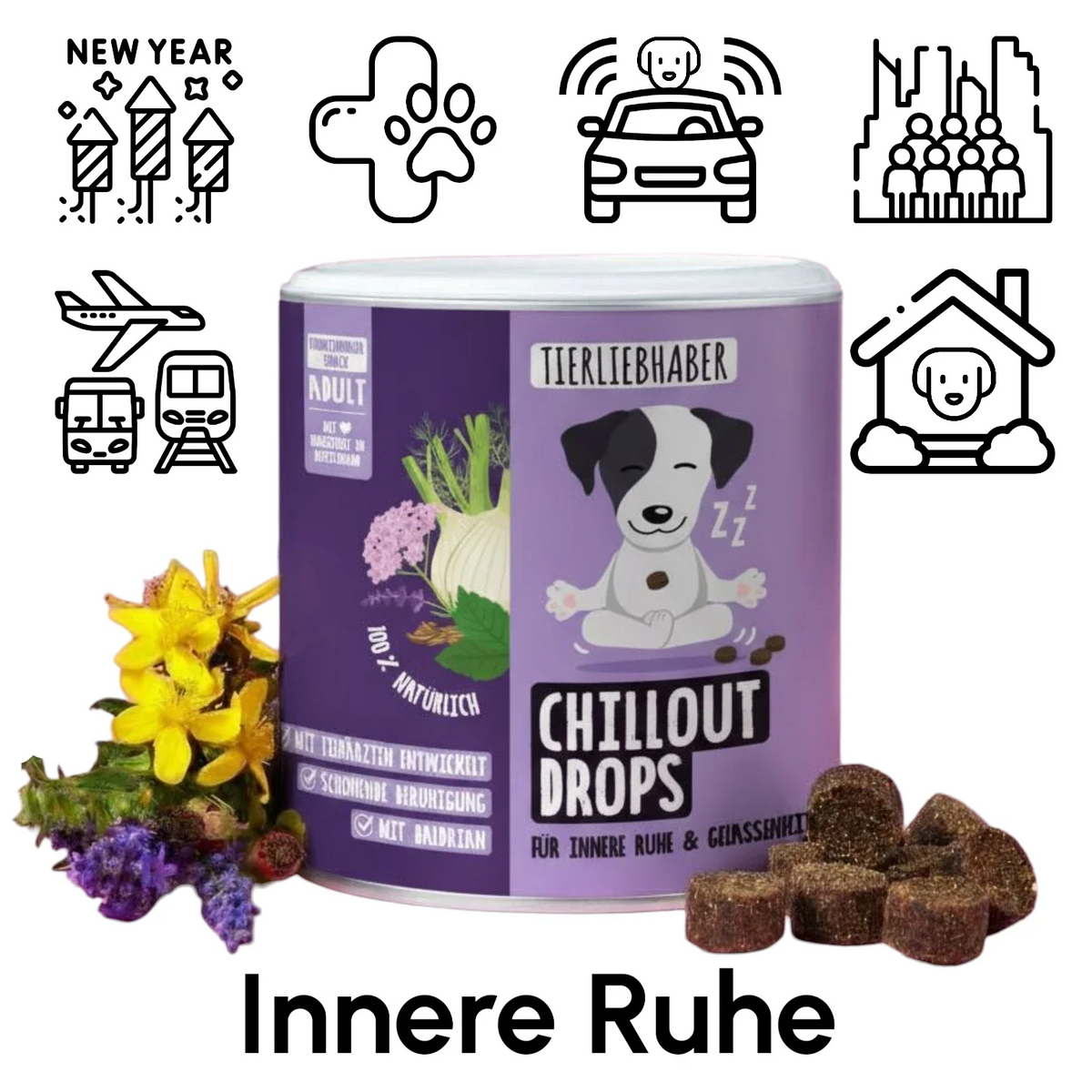 Chillout DROPS zur sanften Beruhigung und Entspannung von Tierliebhaber