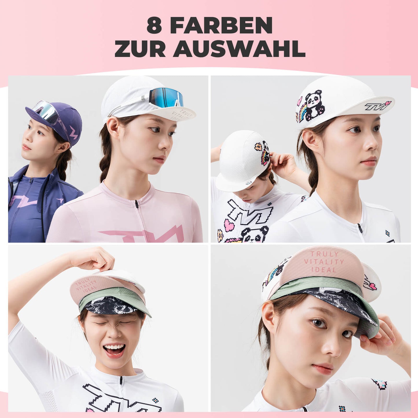 TVI Fahrrad Kappe Sommer Fahrradmütze 8 Farben