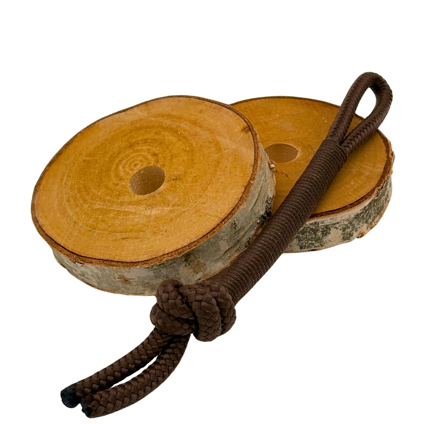 Himalaya-Leckstein Set: Halterung aus Birkenholz und 2 Himalaya Salzlecksteinen