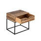 Nachtschrank - Nachtkästchen - Mangoholz 45x45x35cm - Maya - Beistelltisch - Industriell Metall Gestell