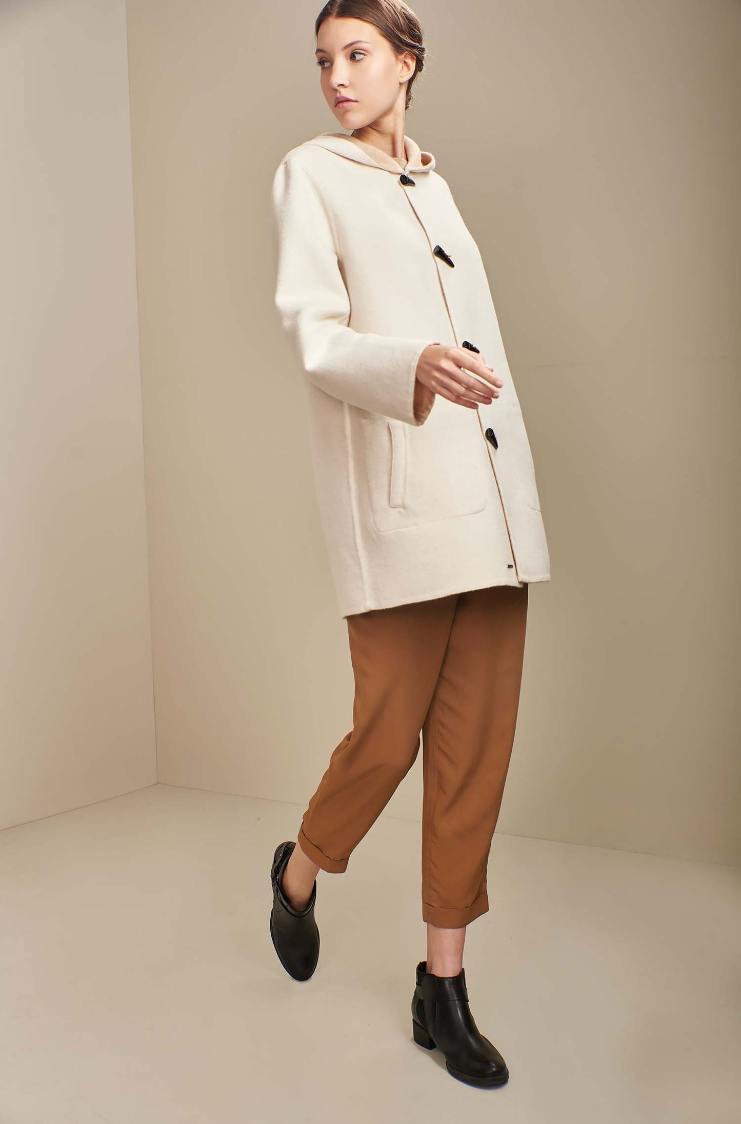 KUNA - Alpaka Wende-Mantel ANASTASIA – Zwei Mäntel in Einem