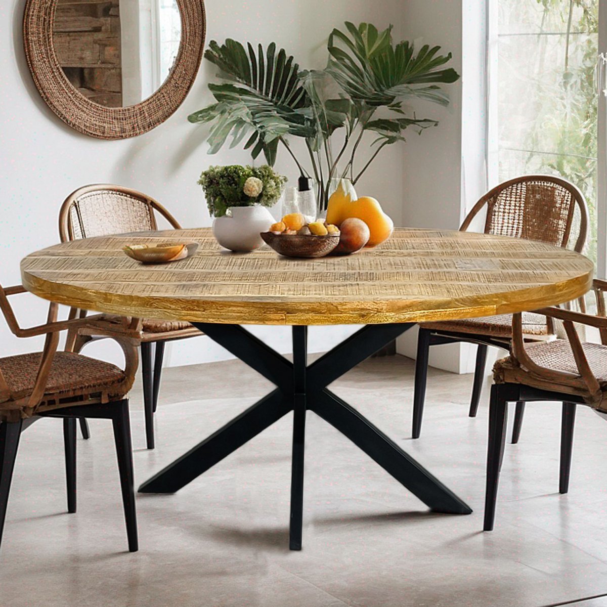 Esstisch - oval 190x100cm - Esszimmer Tisch - Liverpool - Mangoholz massiv
