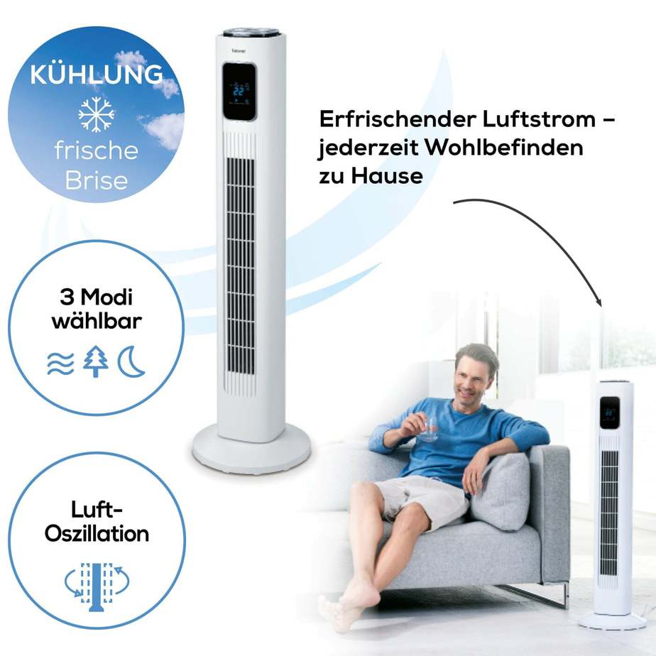 Turmventilator mit Fernbedienung und Timer – LV 200