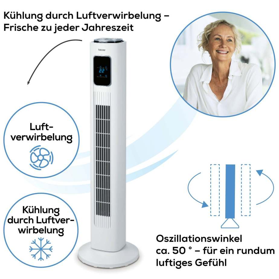 Turmventilator mit Fernbedienung und Timer – LV 200