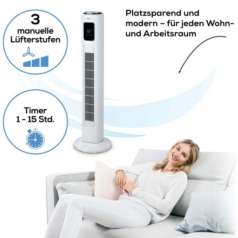 Turmventilator mit Fernbedienung und Timer – LV 200