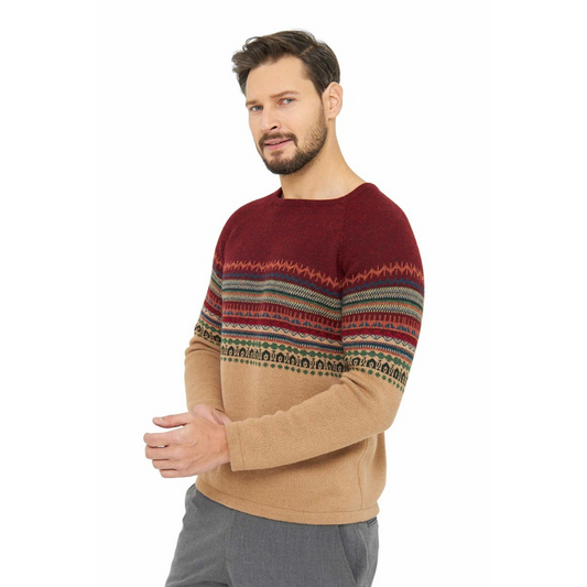 Apu Kuntur - Alpaka Pullover COLORES DE LUNA – Herrenpullover aus 100% Baby Alpaka