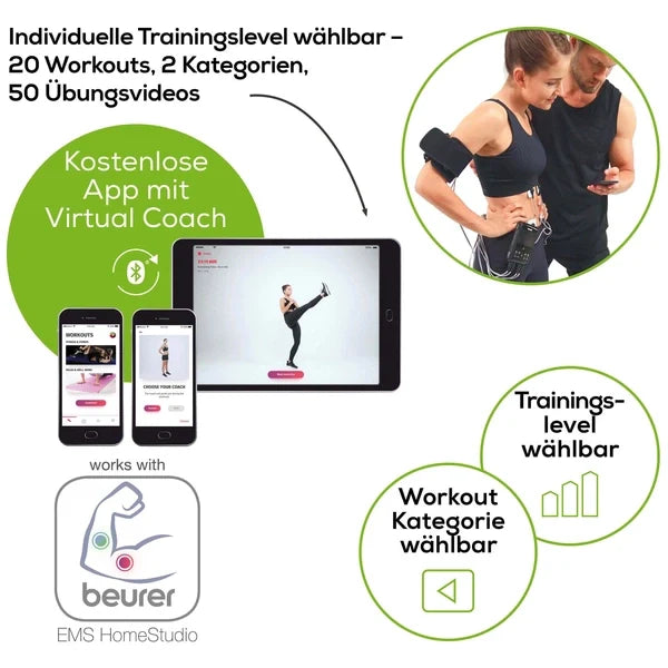 High End EMS Muskelstimulationsgerät mit App – EM 95