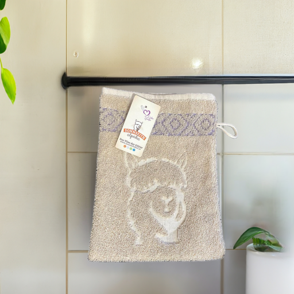 Bio Alpaka-Baumwoll - Frottier Waschhandschuh - 17x24cm