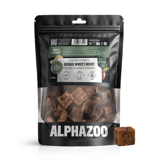 ALPHAZOO Vegetable Snacks for Dogs: "Grüner wird's nicht" - It Won't Get Greener Made in Germany