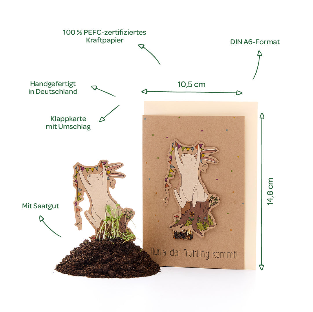 Osterkarte "Hurra, der Frühling kommt"