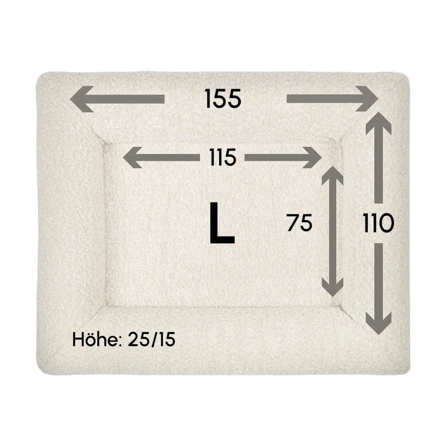 Hundebett Barklay Größe L mit Bouclébezug