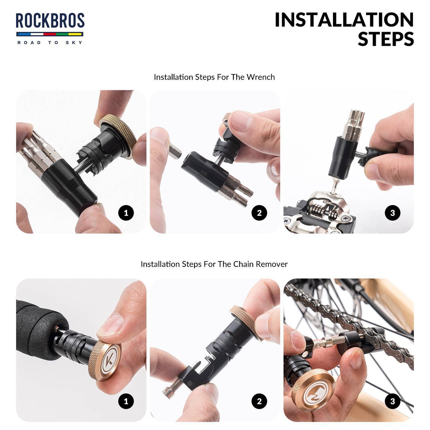 ROAD TO SKY Multifunktional 6 in 1 Reparatur Kit Werkzeug mit Kettenabzieher