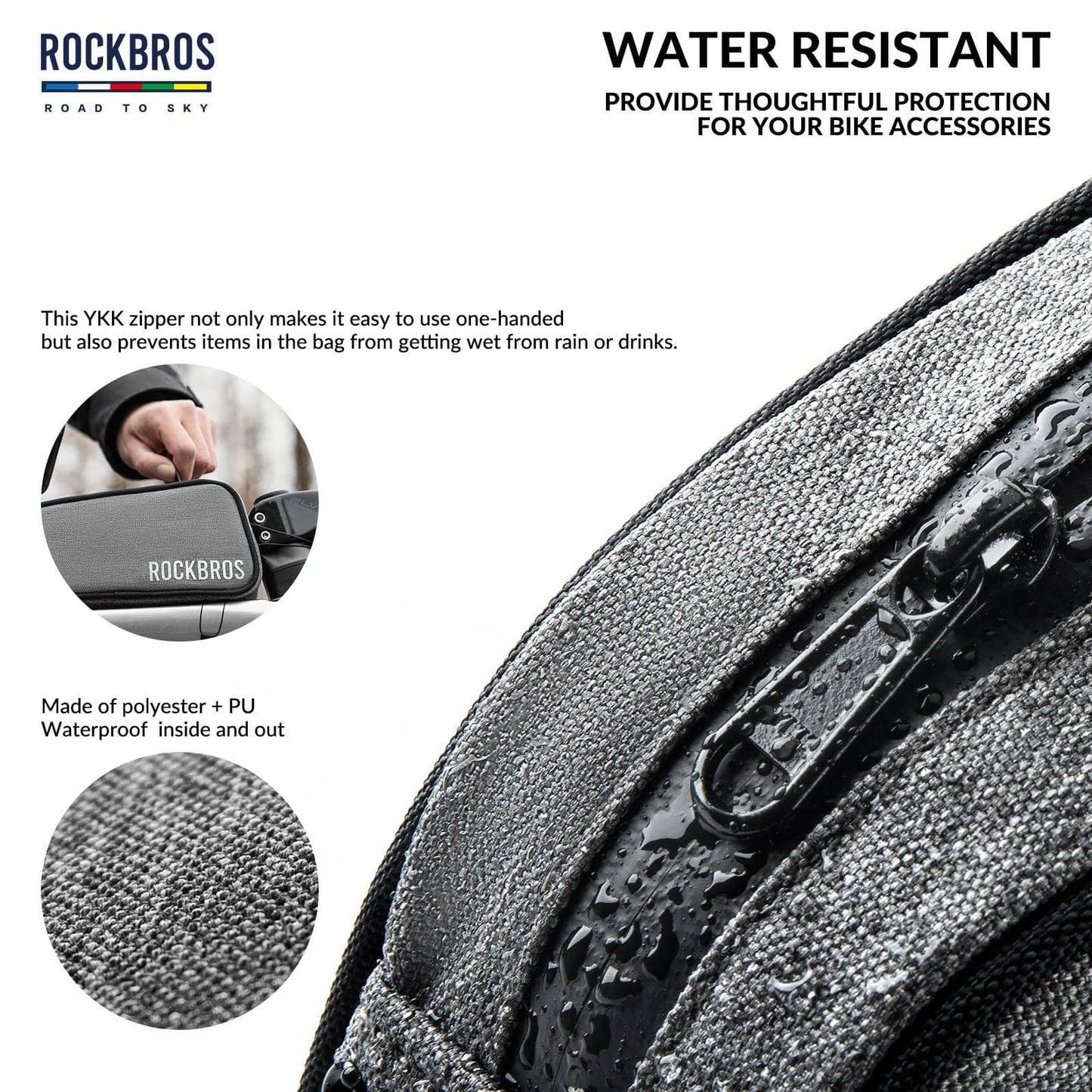 CESTA DO NEBA Reflektierende Wasserabweisende Fahrrad Oberrohrtasche