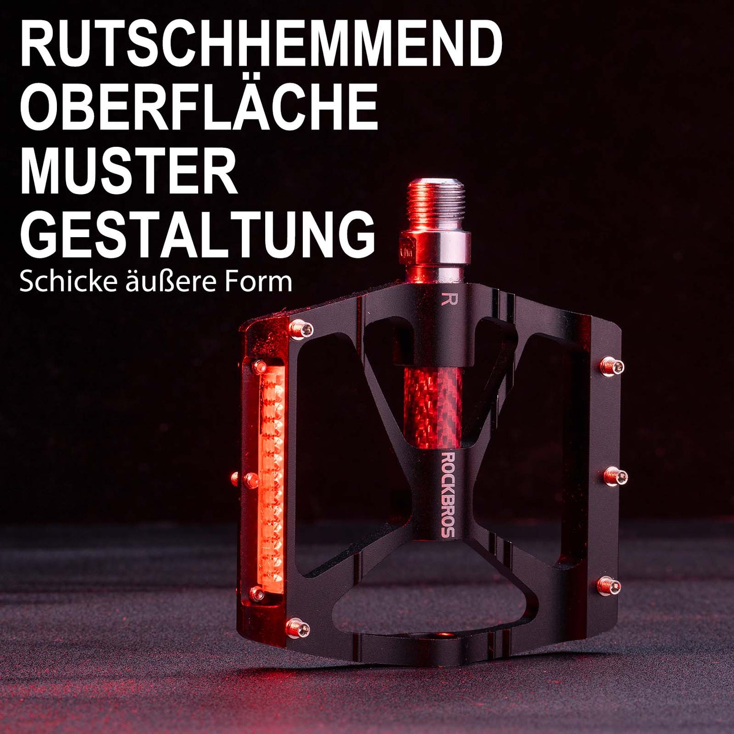 ROCKBROS Alu Fahrradpedale 9/16 Zoll mit zwei PVC Reflektoren