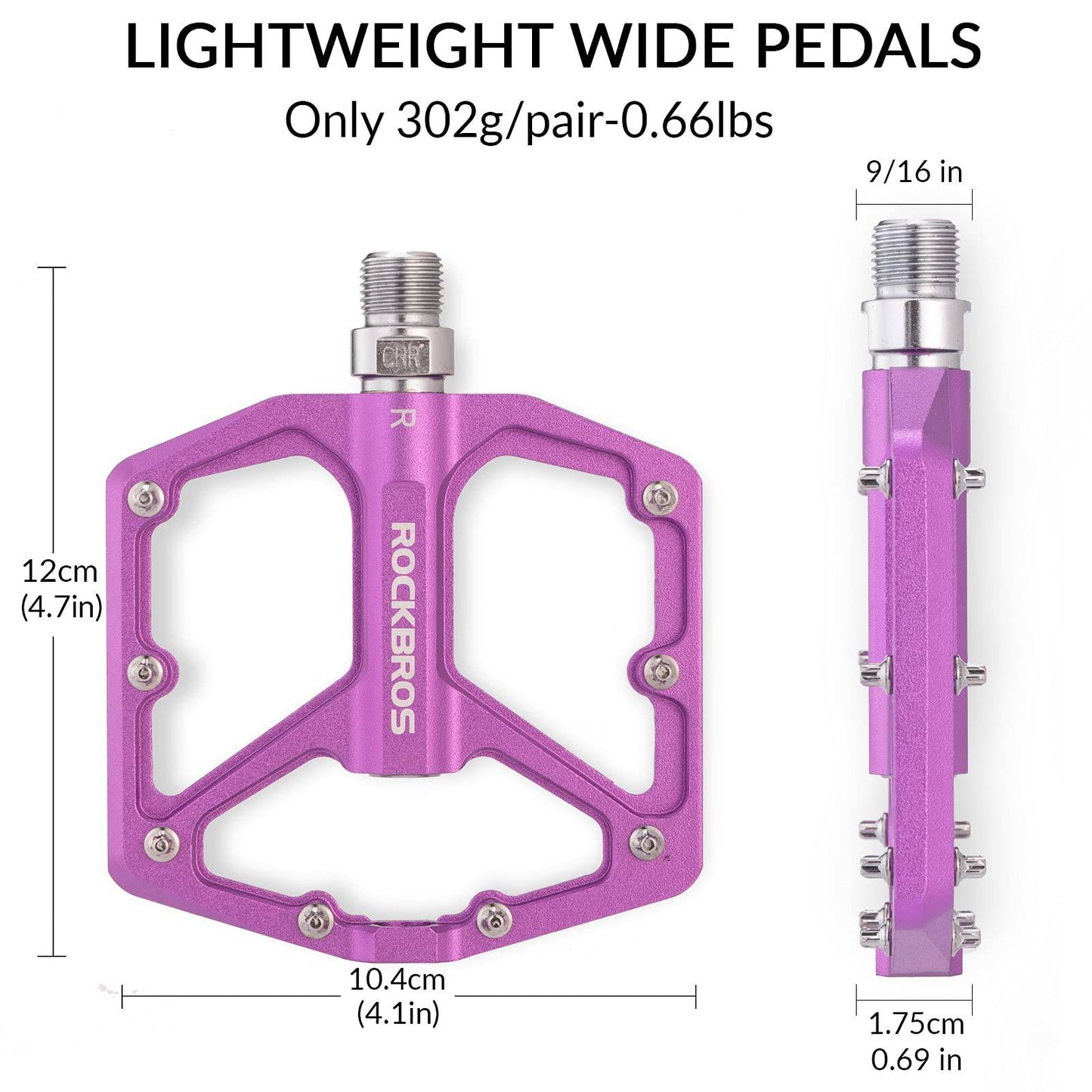 ROCKBROS pedale s aluminijskom platformom 9/16 Zoll za MTB e-bicikle Stadtrad