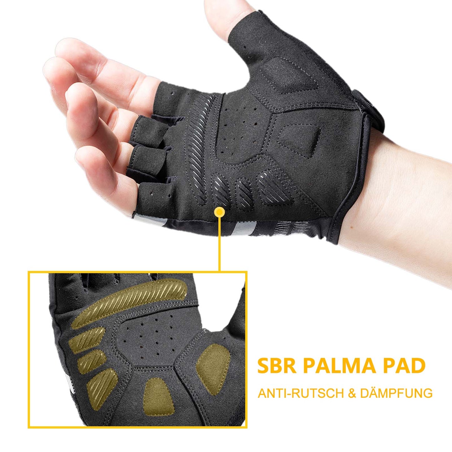 ROCKBROS Antirutsch-Reithandschuhe mit reflektierenden Halbfingern S-XXL