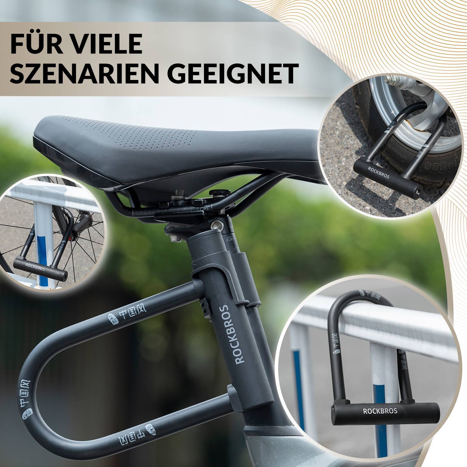 jako o fahrradschloss ROCKBROS Bügelschloss Fahrradschloss Hohe Sicherheit Schlösser Wasserd – Unimother