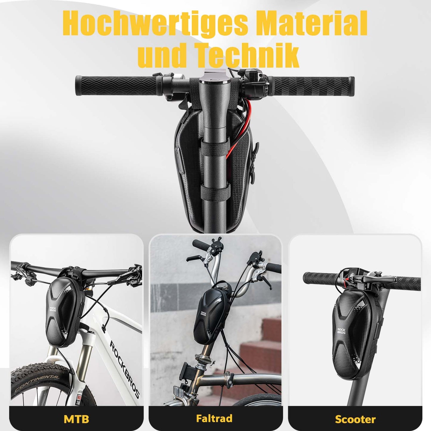ROCKBROS E Scooter Lenkertasche Wasserdicht Vordertasche mit USB-Anschlüsse