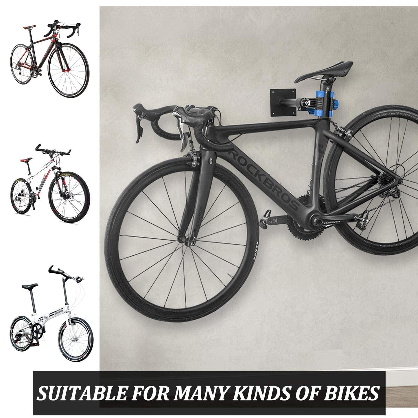 ROCKBROS Einstellbar Wandhalterung Fahrradständer Max. Belastung 25KG