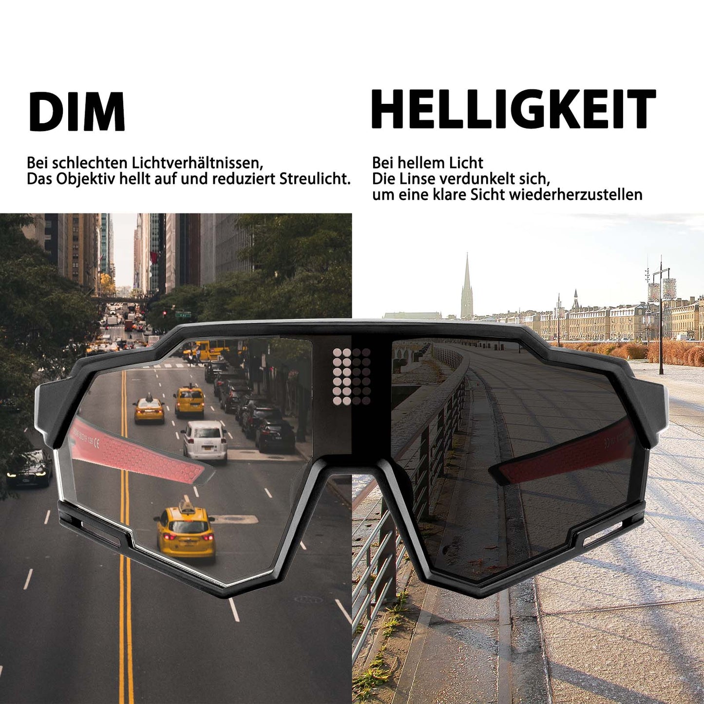 ROCKBROS elektronische Selbsttönend Brille intelligente Fahrradbrille