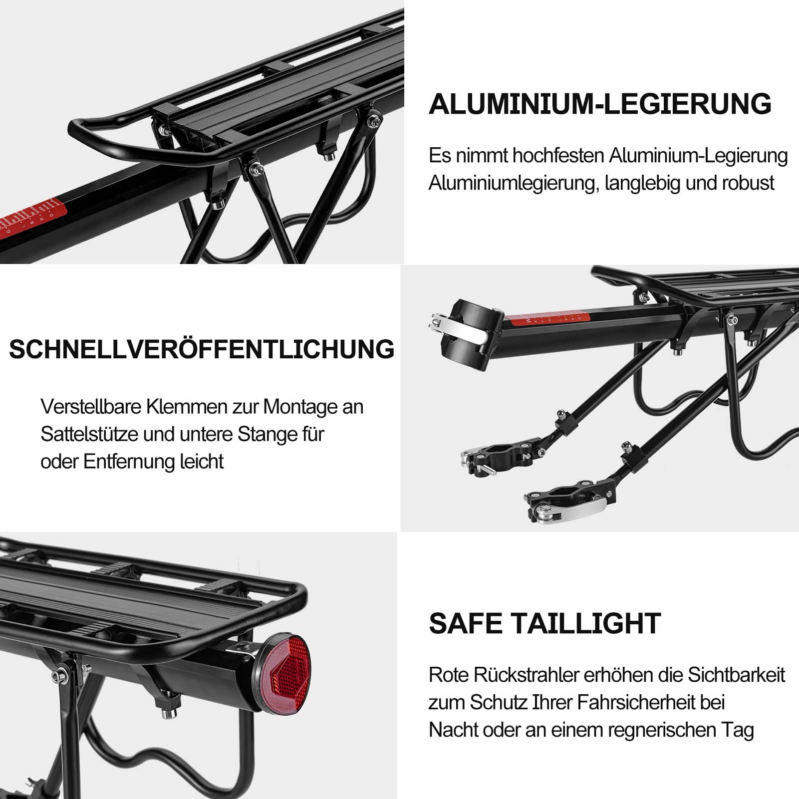 rennrad gepäckträger schnellspanner ROCKBROS Fahrrad Gepäckträger Schnellspanner mit Reflektor 24-29 Zoll – Unimother