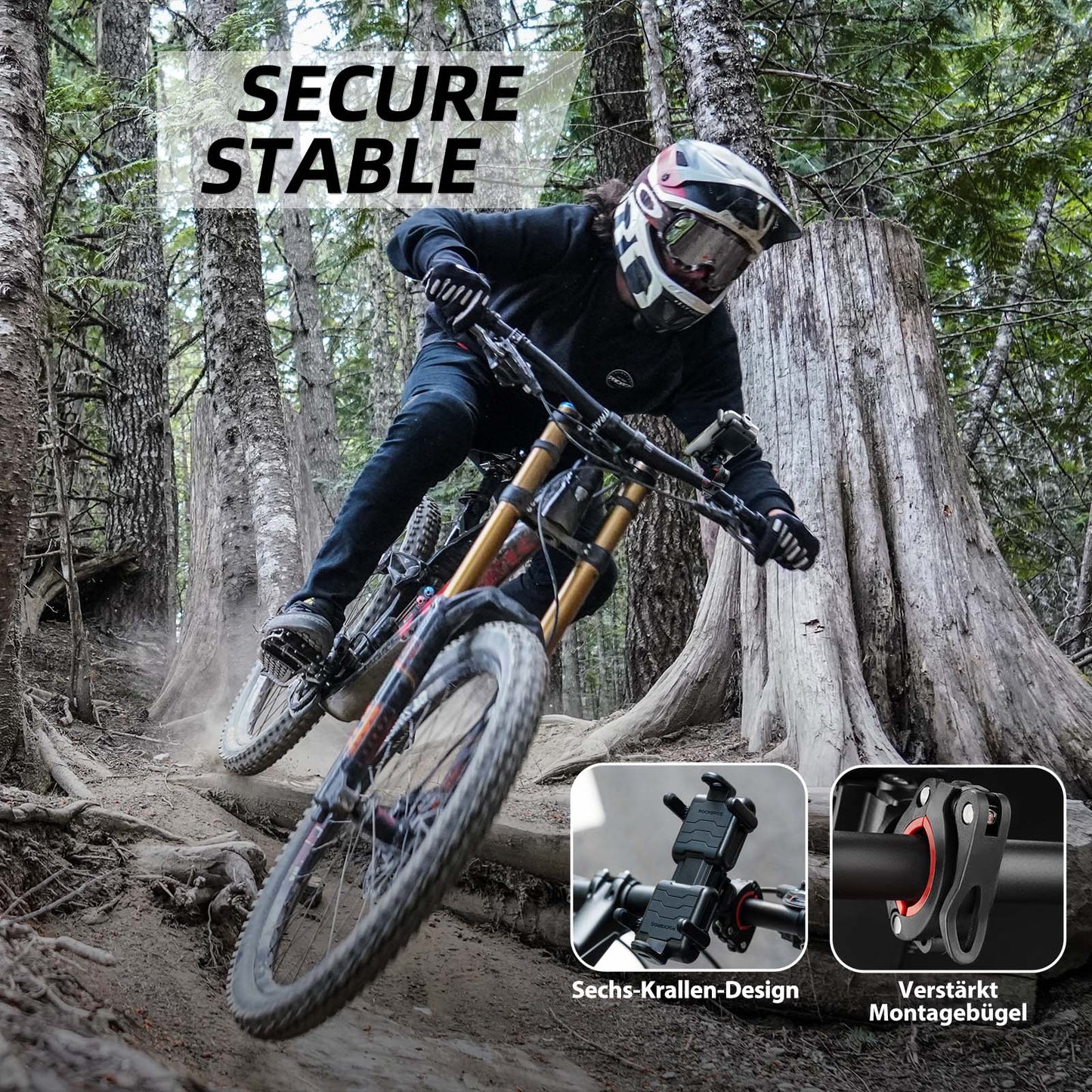 ROCKBROS Fahrrad Handyhalterung 360°Drehbar Motorrad Halterung