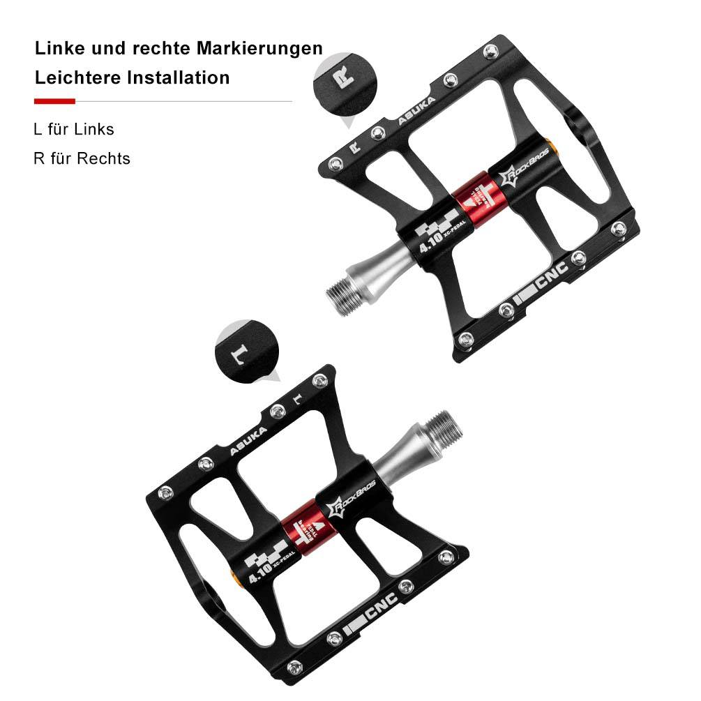ROCKBROS Fahrrad Pedale 9/16 für MTB/BMX/Rennrad 4 Sealed Bearings