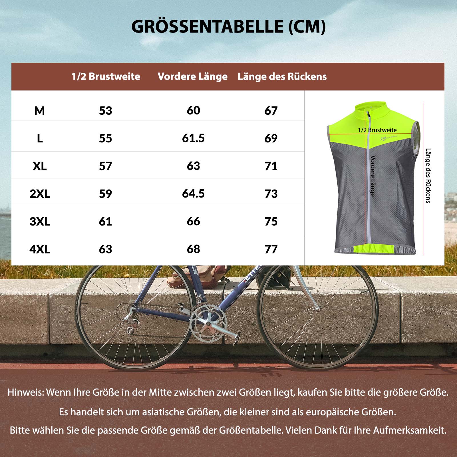 ROCKBROS Fahrrad Warnweste Reflektierende Fahrradweste Winddicht Atmun – Unimother