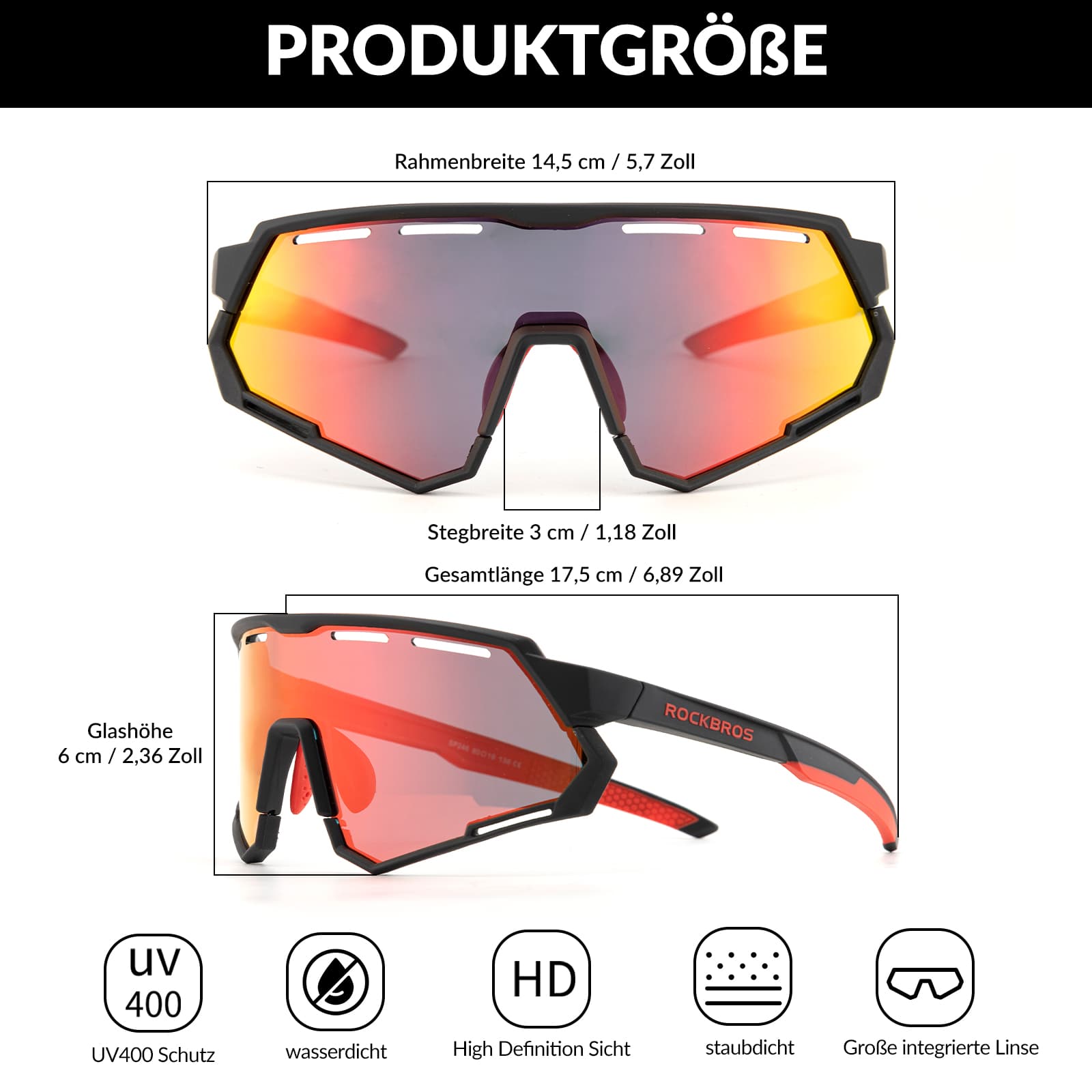 ROCKBROS Fahrradbrille 2-in-1 Sportbrille Polarisiert & Selbsttönend – Unimother