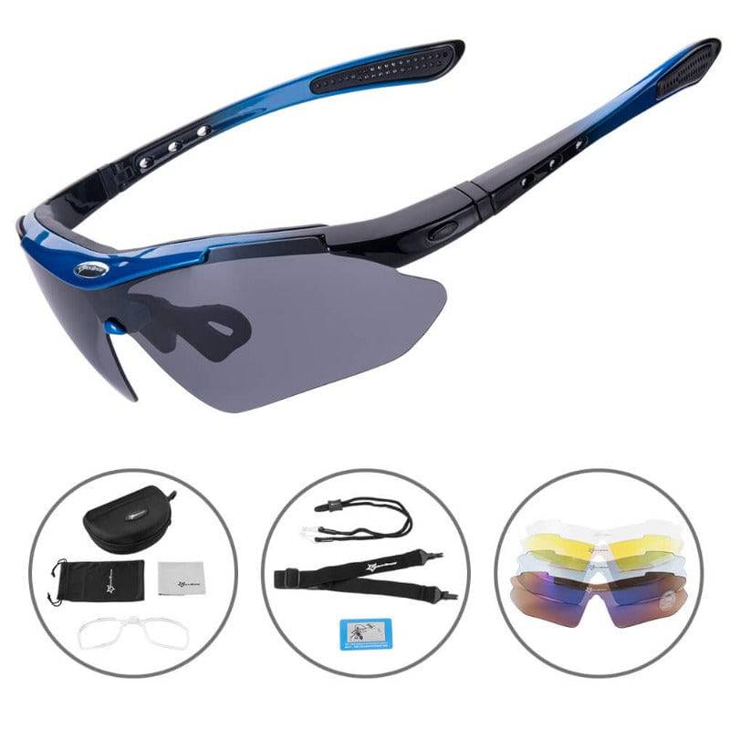 ROCKBROS Fahrradbrille polarisierte Sonnenbrille mit 5 Wechselgläsern