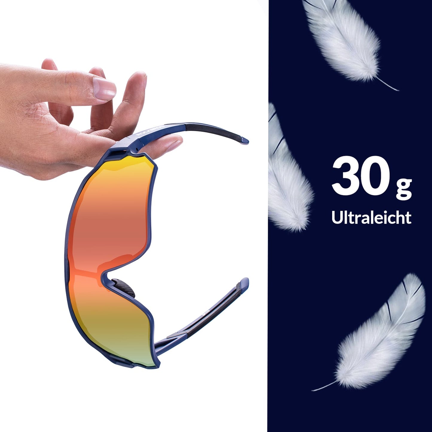ROCKBROS Fahrradbrille Polarisierte Sportsbrille mit UV-Schutz
