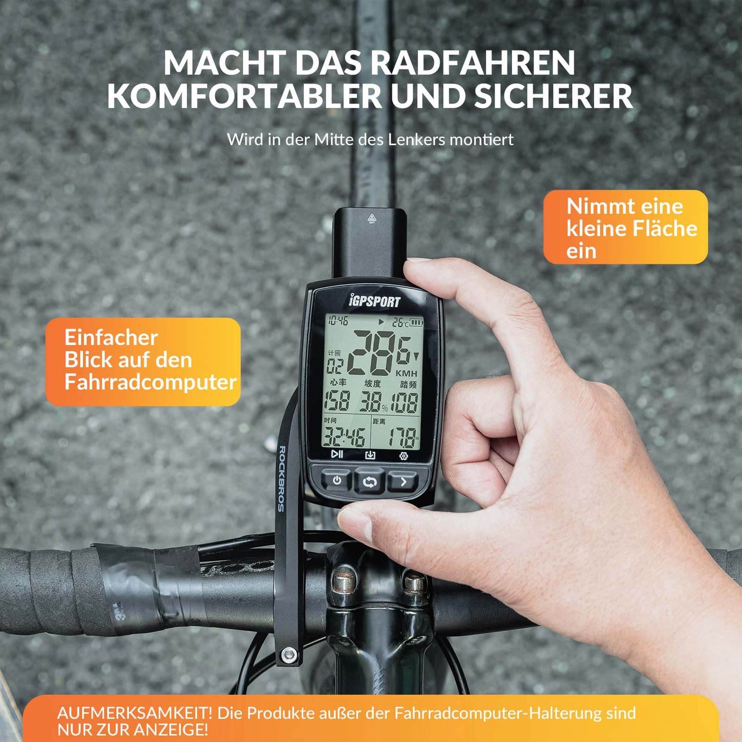 ROCKBROS Fahrradcomputer Halterung Kompatibel mit Garmin/iGPSPORT für Lenker 32-35mm