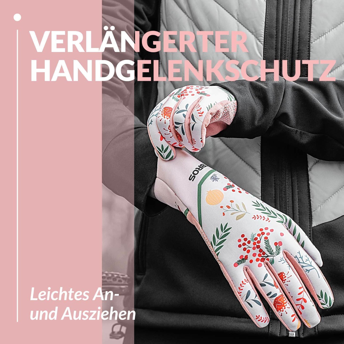 ROCKBROS Fahrradhandschuhe Damen Winddicht Handschuhe Touchscreen Atmungsaktiv