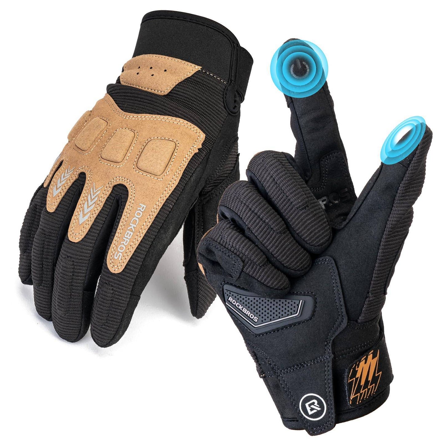 fahrradhandschuhe herbst ROCKBROS Fahrradhandschuhe Winter Herbst Herren MTB Stoßdämpfend Hands – Unimother