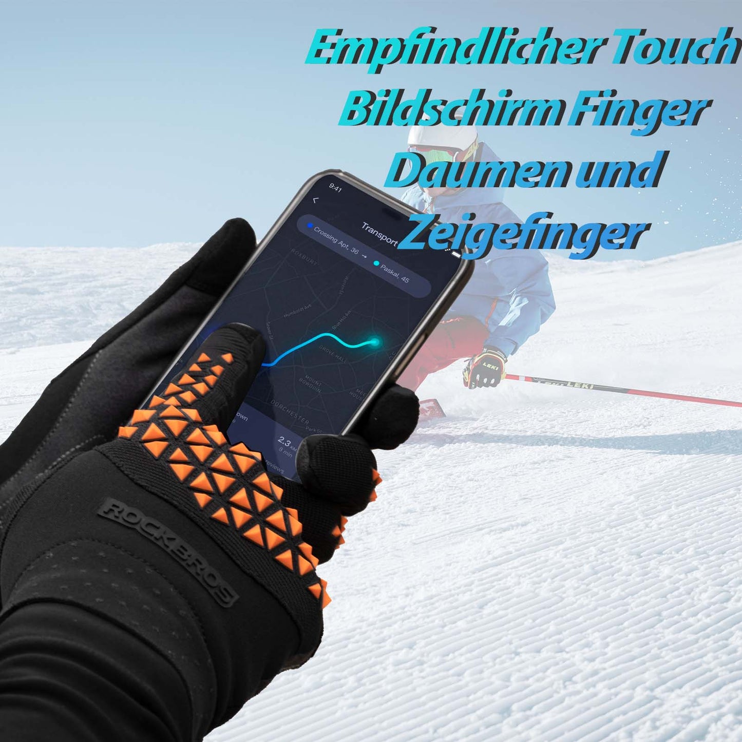 ROCKBROS Fahrradhandschuhe Winter Herren rutschfest Touchscreen