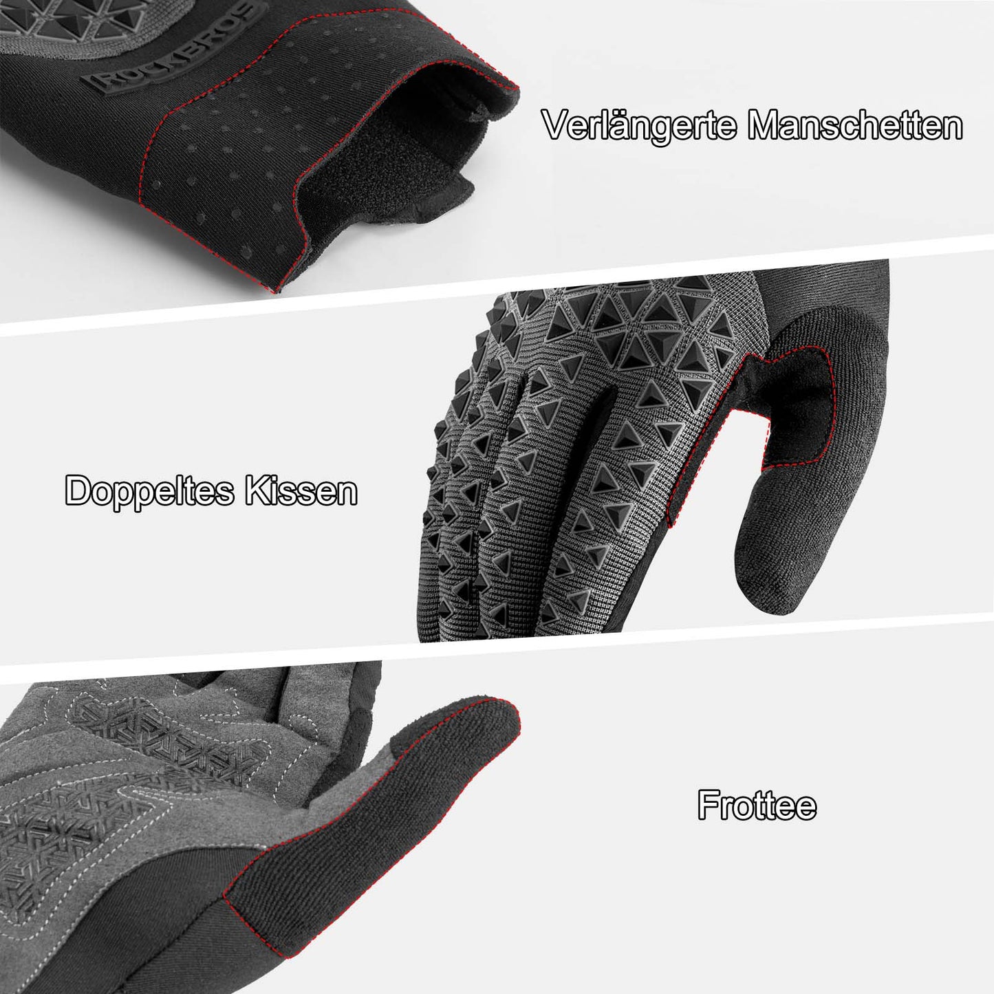 ROCKBROS Fahrradhandschuhe Winter Herren rutschfest Touchscreen