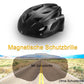 ROCKBROS Fahrradhelm mit integrierter abnehmbarer Magnetbrillen & Visier
