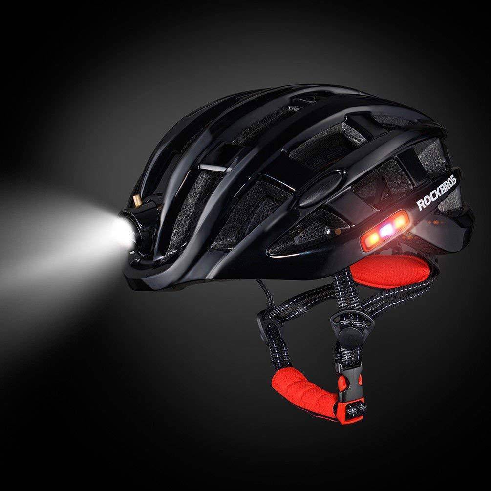 ROCKBROS Fahrradhelm mit Scheinwerfer und Sicherheitswarnleuchte