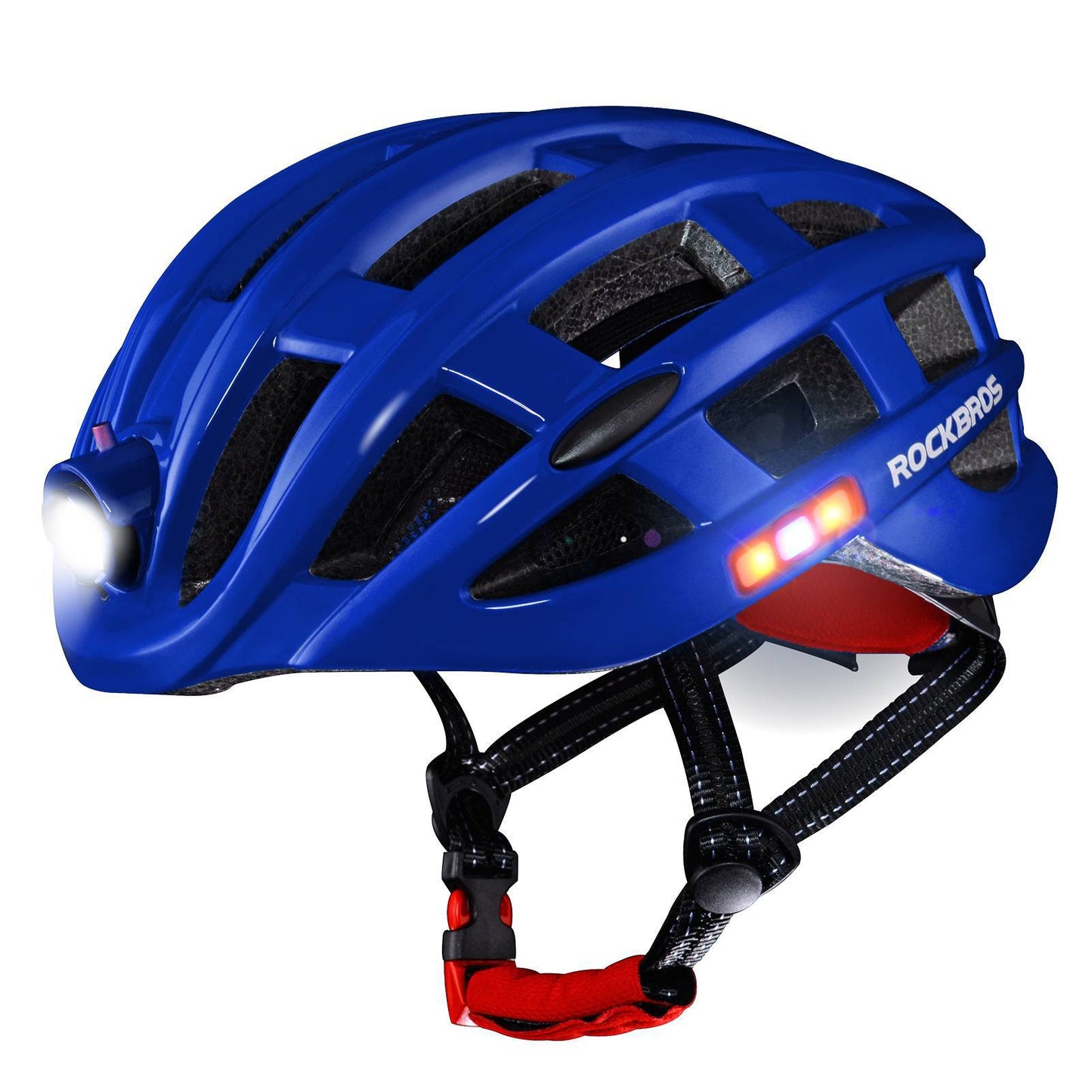ROCKBROS Fahrradhelm mit Scheinwerfer und Sicherheitswarnleuchte